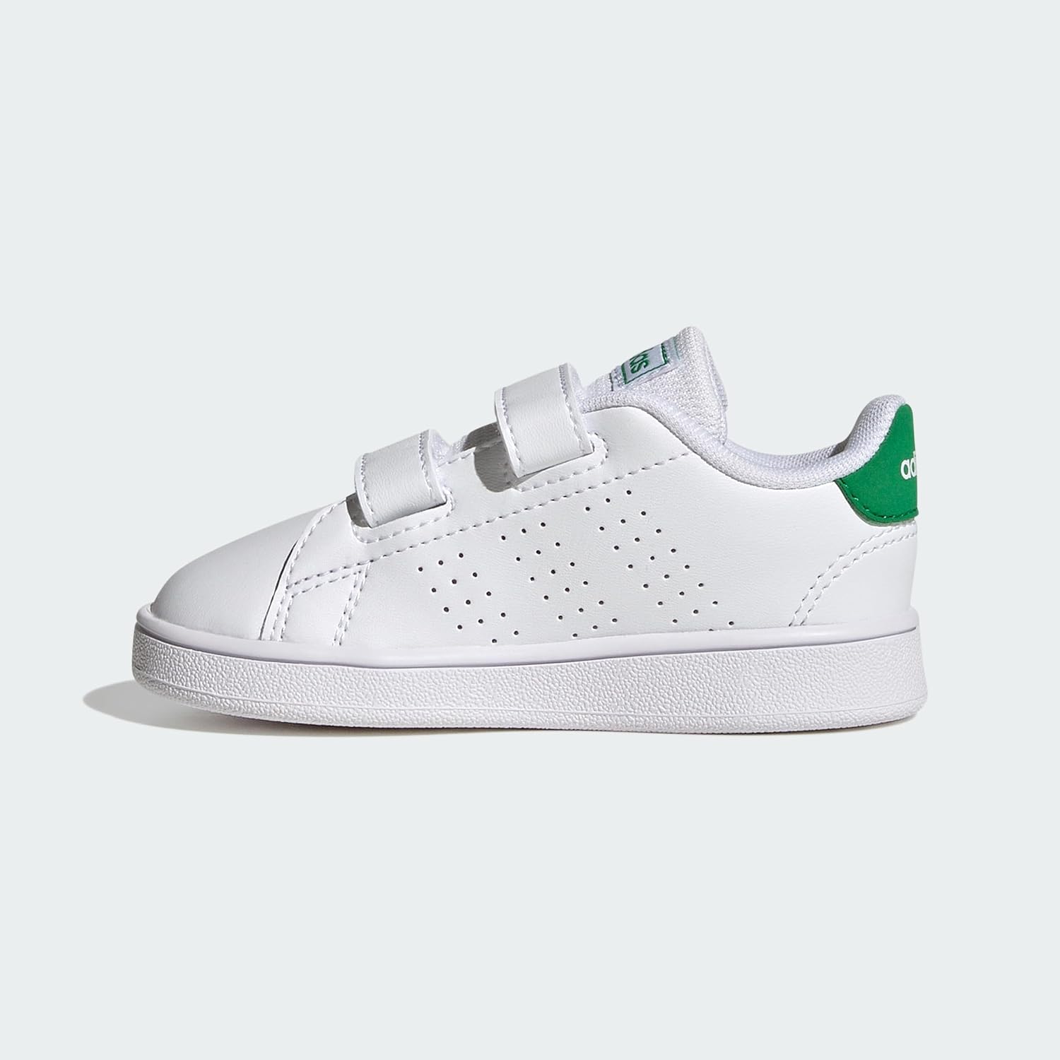 Detalle de adidas Unisex bebé Advantage Lifestyle Court Two Hook-and-Loop Shoes – Cloud White / Green / Core Black, 24 EU