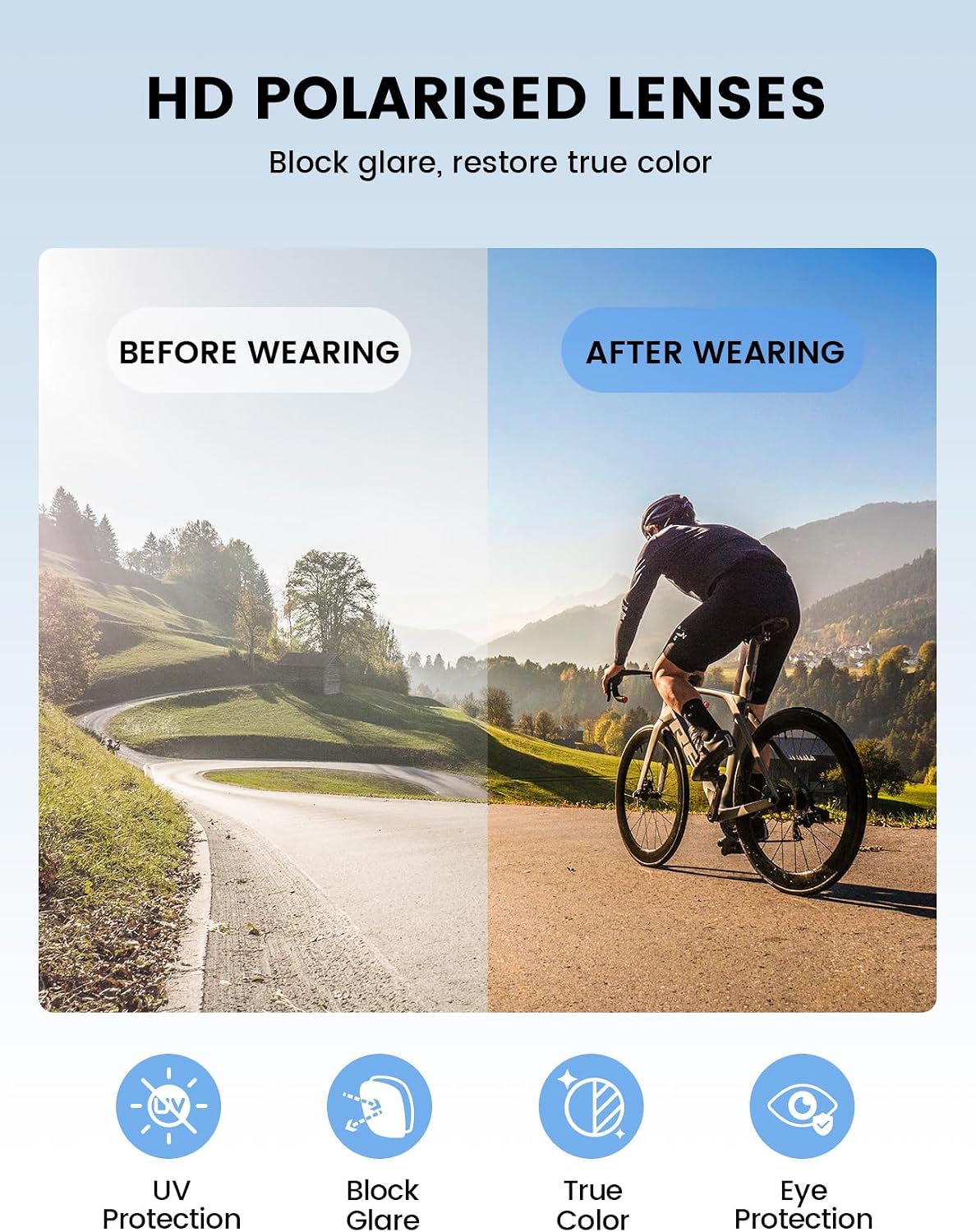 Thumbnail 2 de Lamicall Polarized Cycling Sunglasses 29g TR90 UV400