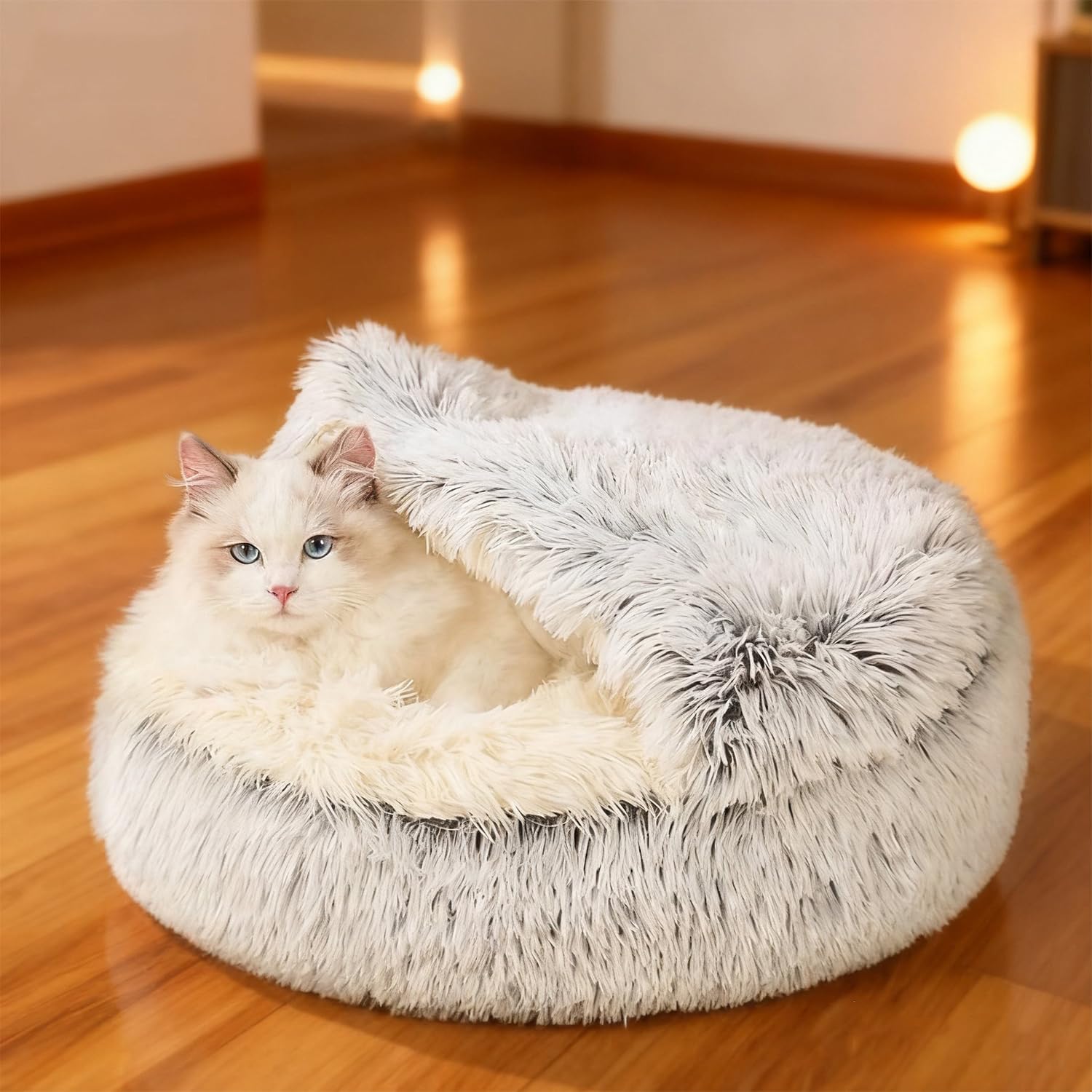 Thumbnail 5 de SHJOEE flauschiges Hundebett in Muschelform – waschbar, rutschfeste Basis, für Hund & Katze