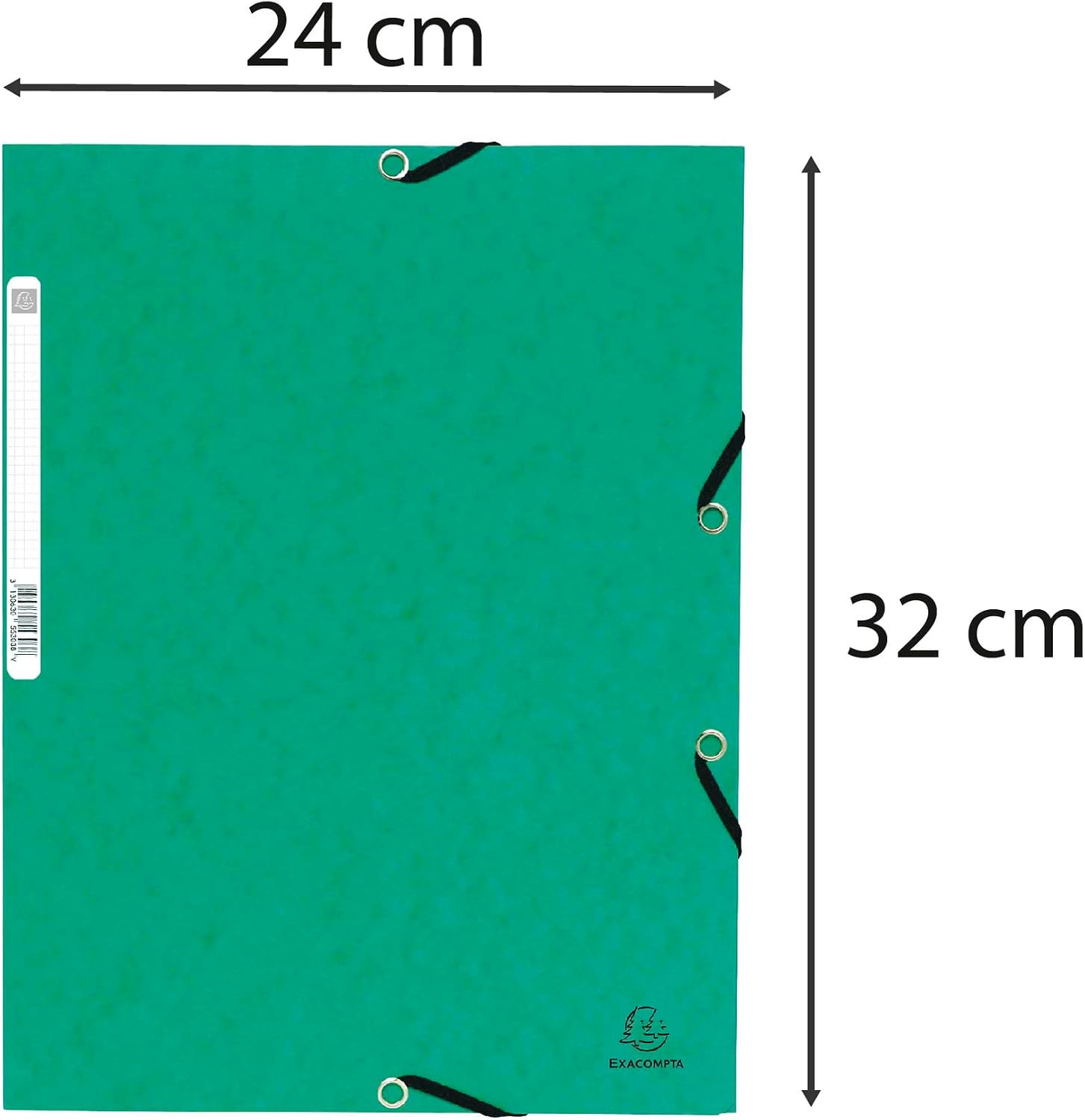 Thumbnail 3 de Exacompta 55303E – Paquet de 10 chemises à élastiques vertes 24 x 32 cm (A4) – pochettes 3 rabats, carte lustrée 355 g/m2
