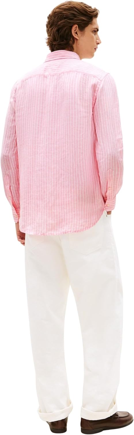 Detalle 2 de Tommy Hilfiger camicia linen a righe da uomo