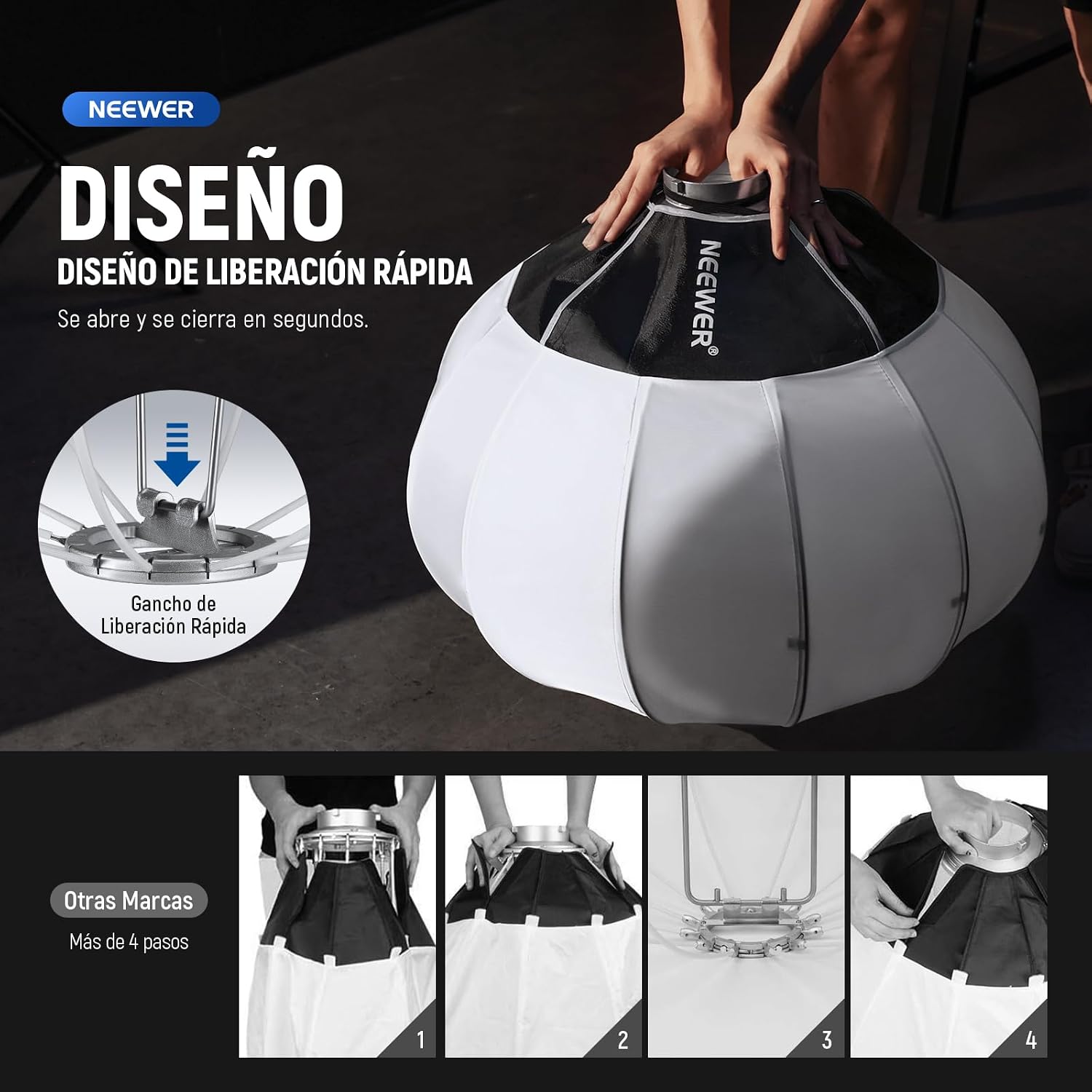 Detalle 2 de NEEWER NS15L Softbox Linterna 26" Difusor 360°