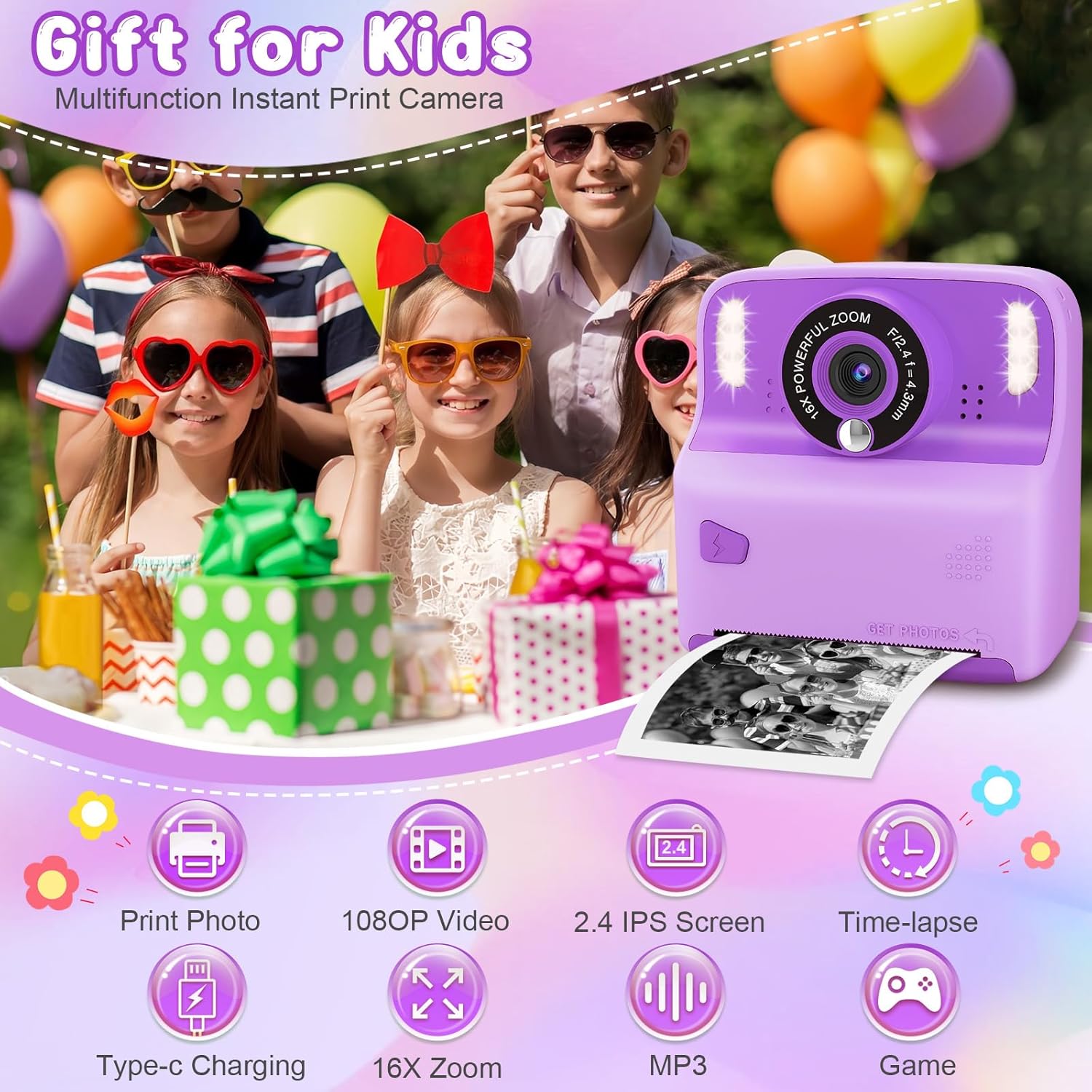 Thumbnail 1 de Kids instant print camera 32GB