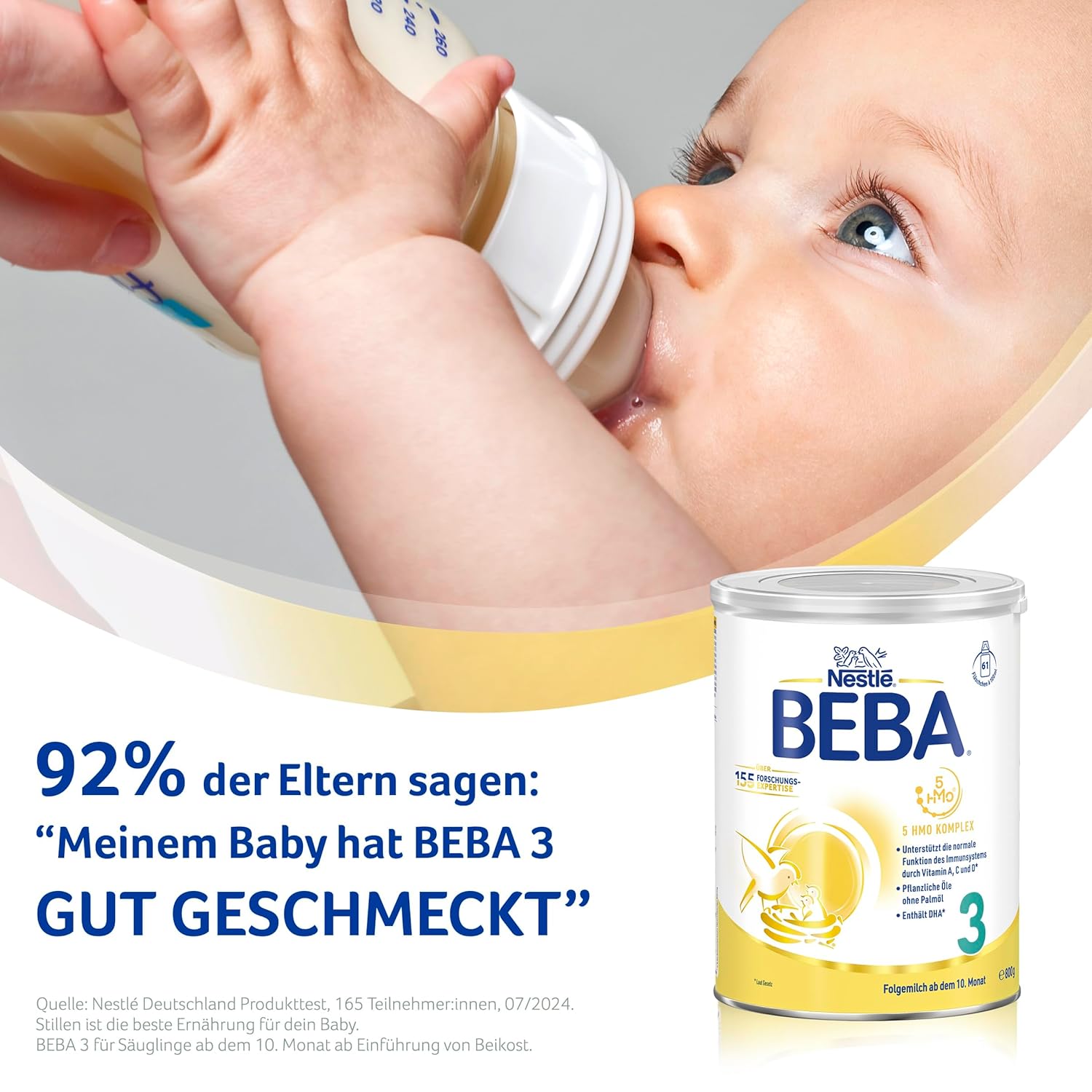 Thumbnail 6 de BEBA 3 Folgemilch ab dem 10. Monat – 3er Pack (3 × 800 g) mit 5 HMO-Komplex