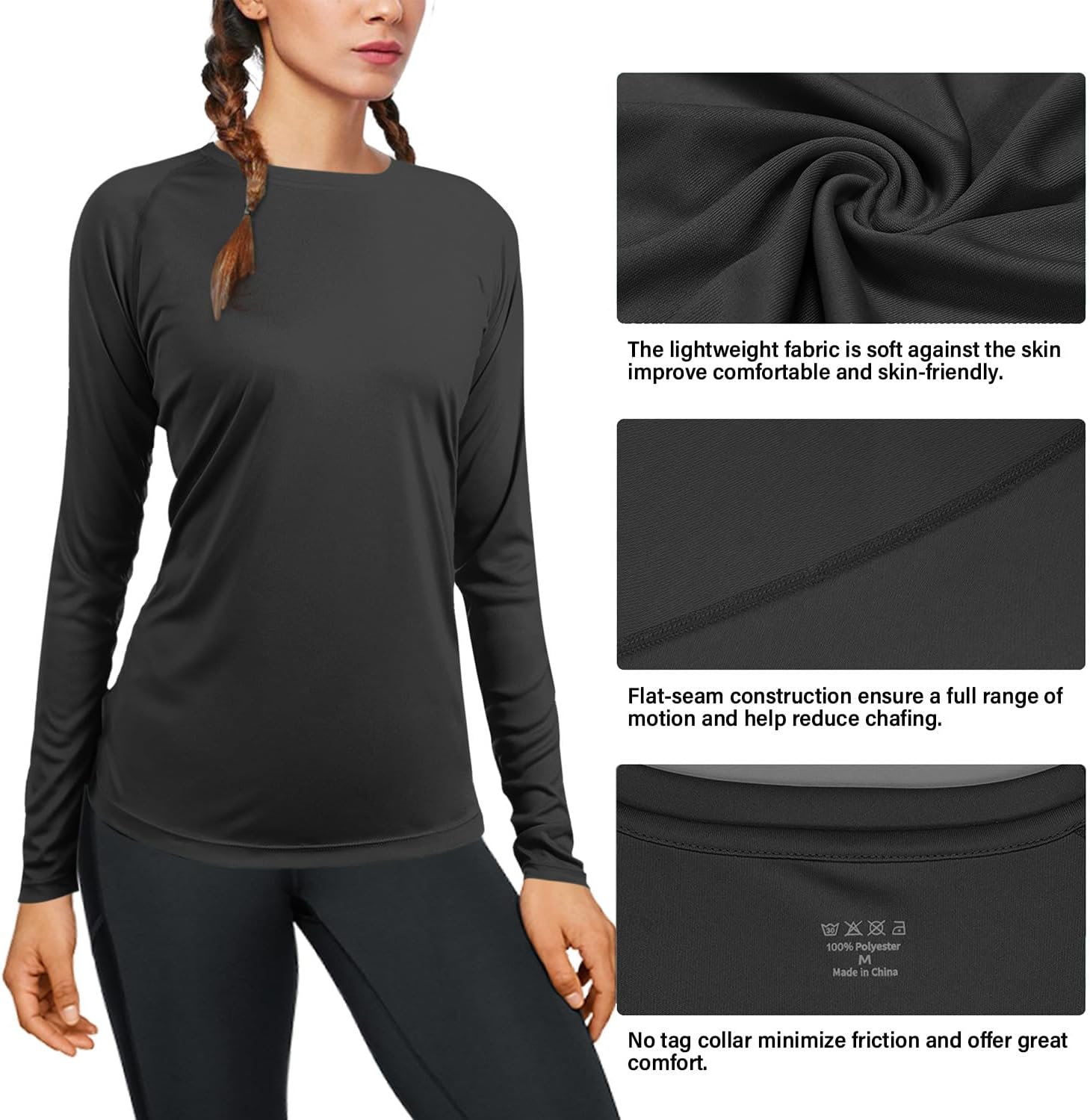 Thumbnail 3 de WISMBOX Women’s Long Sleeve Rash Vest with UPF 50+ UV Protection, Quick Dry & Tagless Comfort