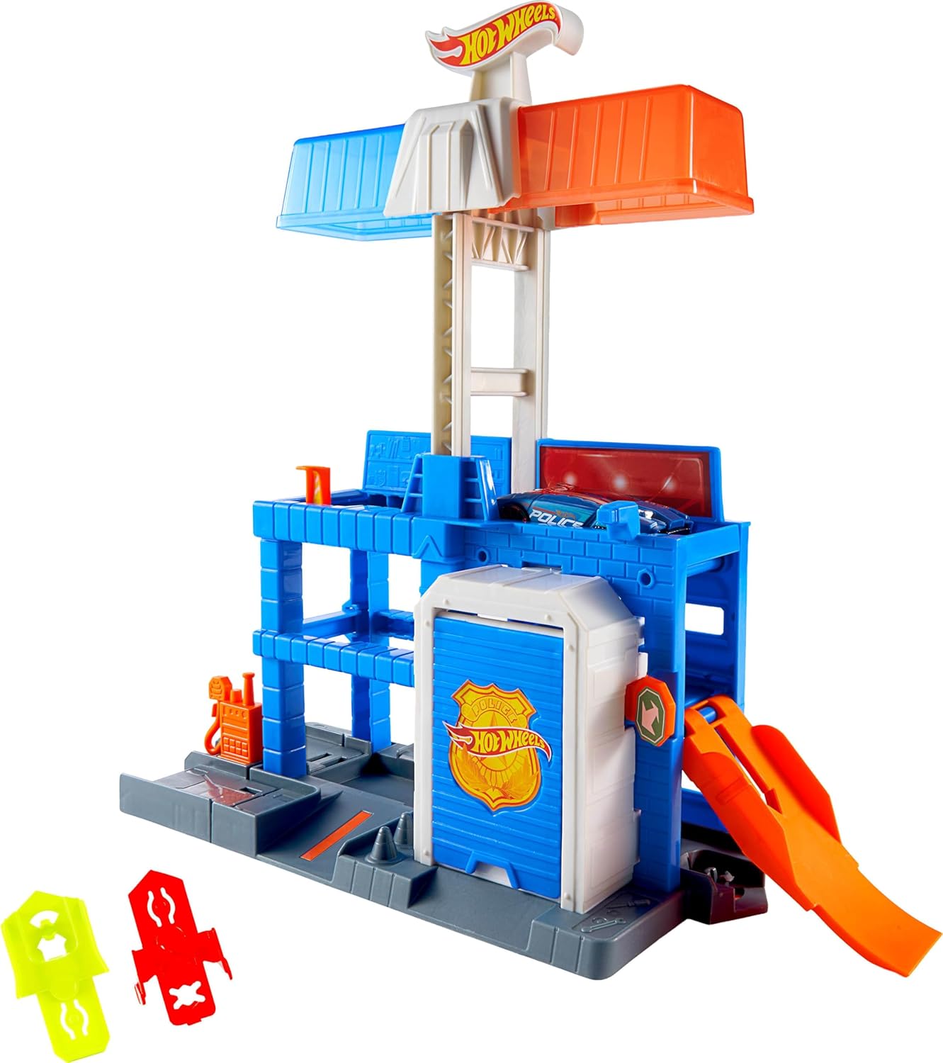 Detalle 2 de Hot Wheels Torre di Polizia – Set espandibile a tre piani con veicolo incluso (JHL74)
