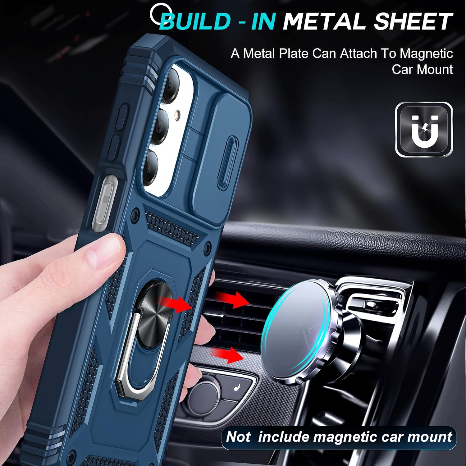 Thumbnail 3 de LeYi Samsung Galaxy A17 Case with Camera Slider, 2 Tempered Glass Protectors and Ring Stand