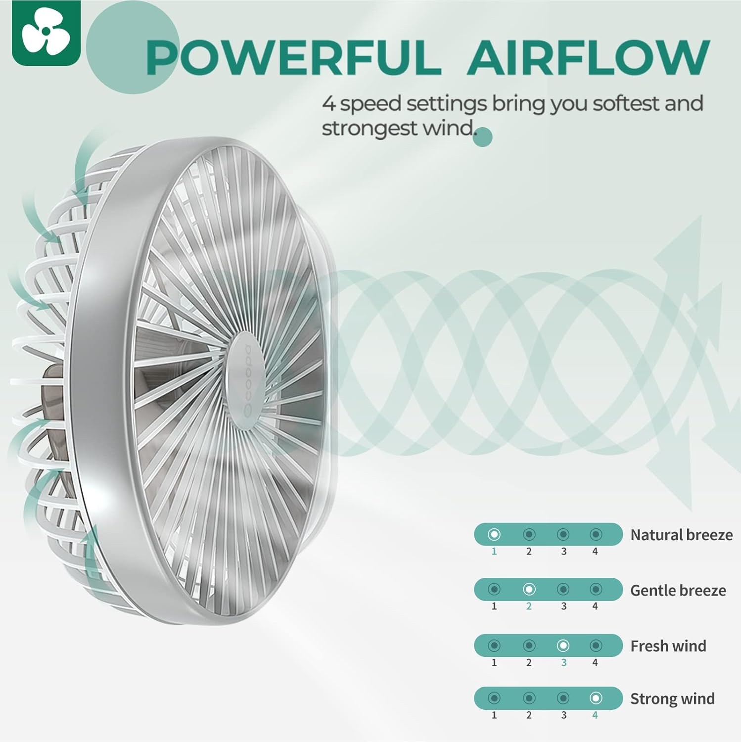 Thumbnail 3 de OCOOPA RotateAir Large 6.5" Desk Fan