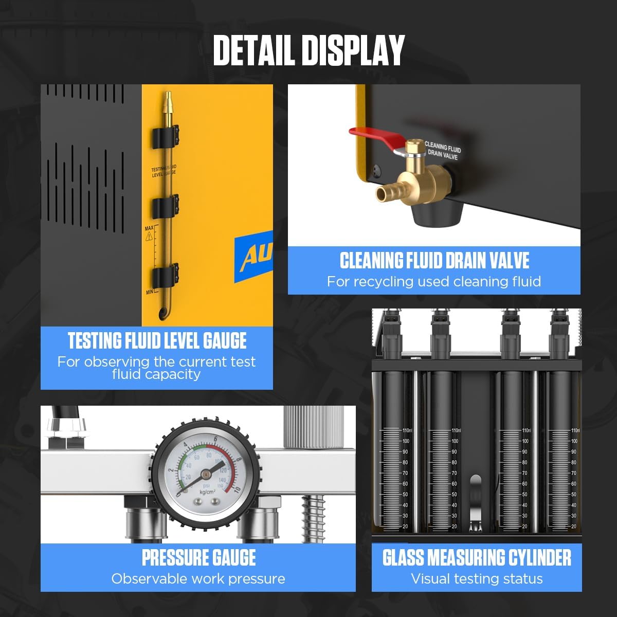 Thumbnail 4 de AUTOOL CT150 pulitore e tester per iniettori carburante a onde ultrasoniche (fino a 4 cilindri, 220V)