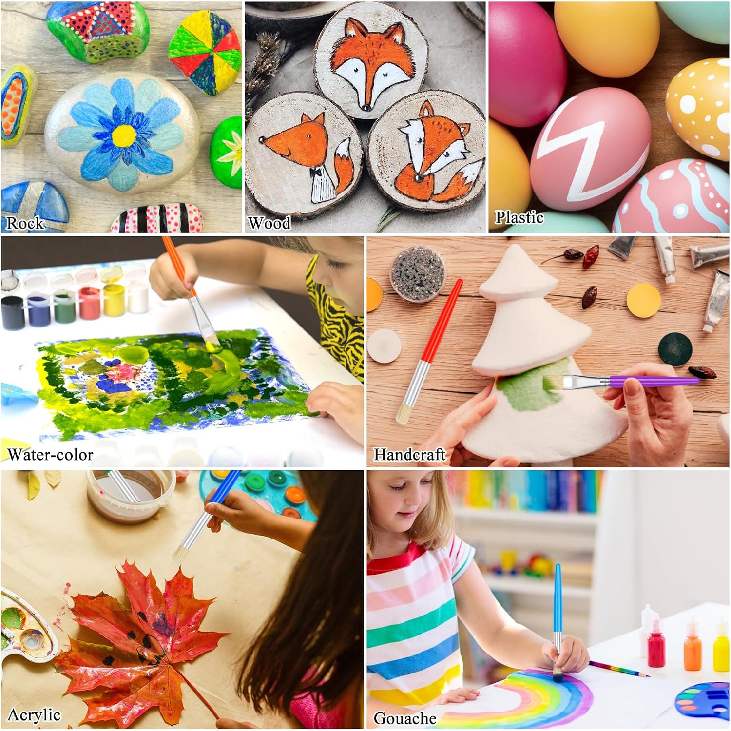 Thumbnail 6 de REGUICORP 19ZZMHB001 Kids’ Paint Brush Set, 20 Round and Flat Brushes
