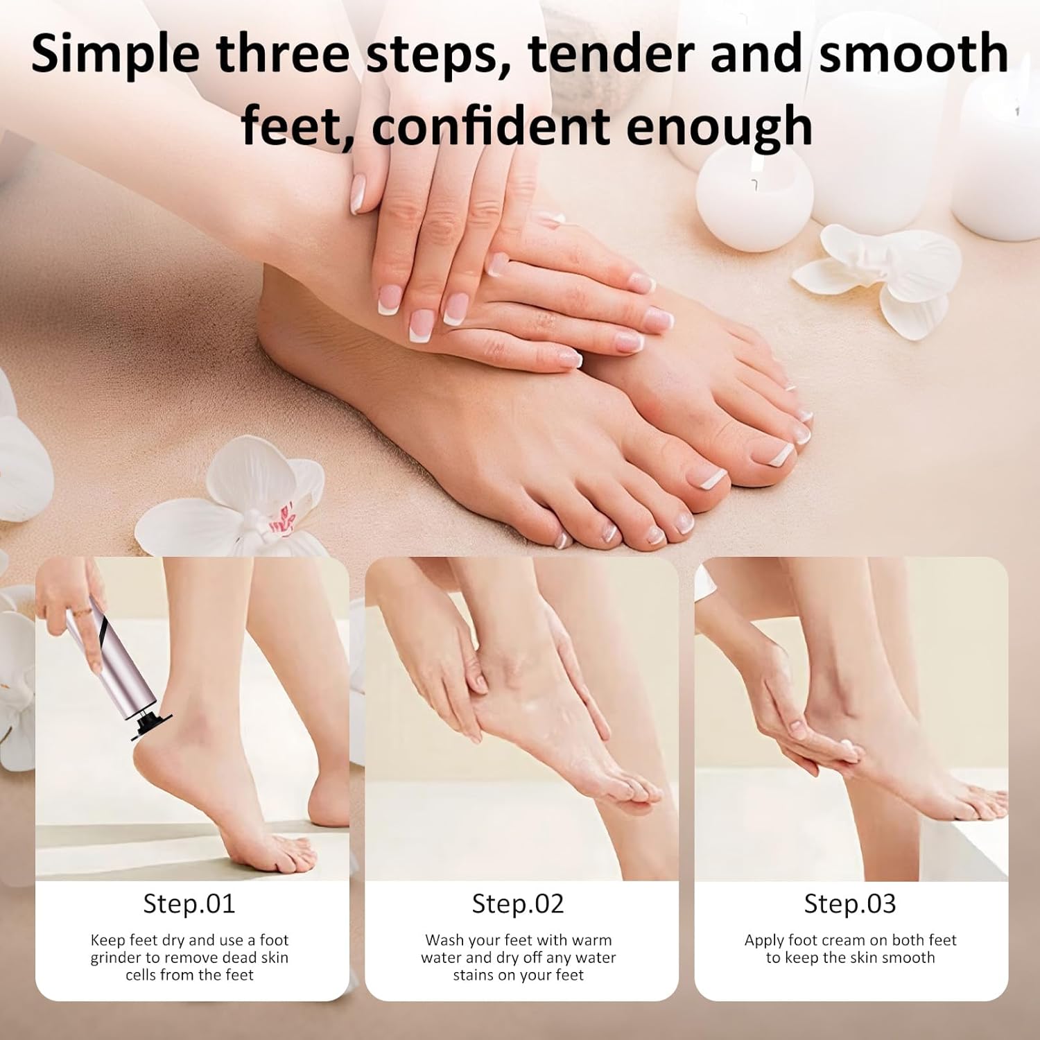 Thumbnail 6 de 2-in-1 Electric Callus Remover with Foldable & Adjustable Head — 9-Speed Pedicure Device (Gunmetal Gray)