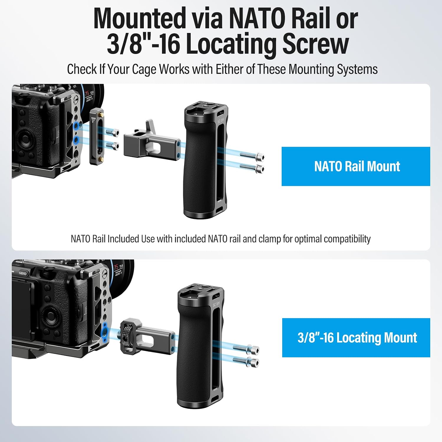 Detalle de SIRUI SC-SH Side Handle for ARRI/NATO, Aluminium 🎥