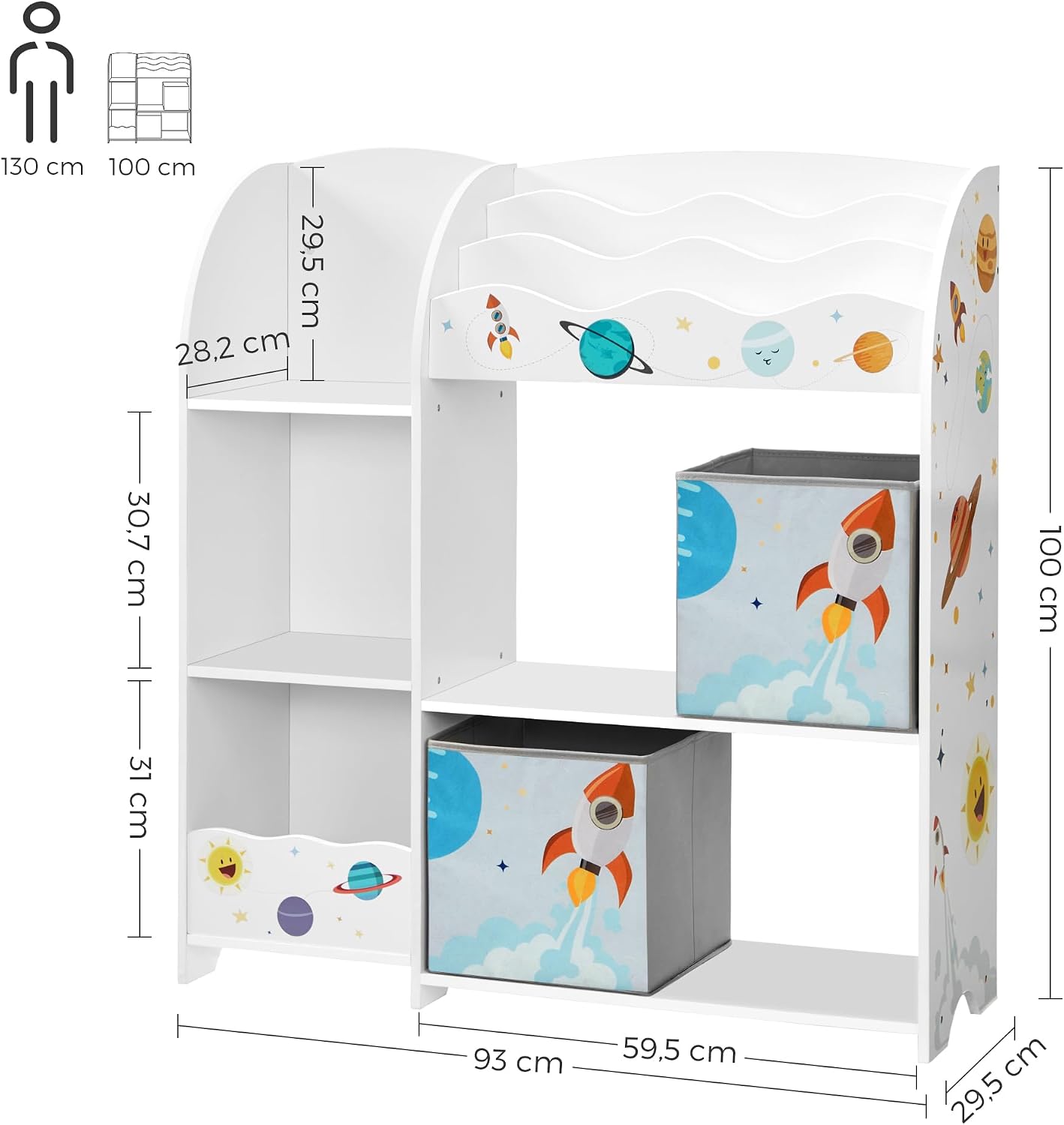 Thumbnail 6 de SONGMICS Estantería Infantil Blanca para Juguetes y Libros