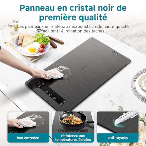 Thumbnail 6 de AMZCHEF Plaque à induction 2 feux avec zones flexibles – 3300W, BBQ, sécurité et minuterie