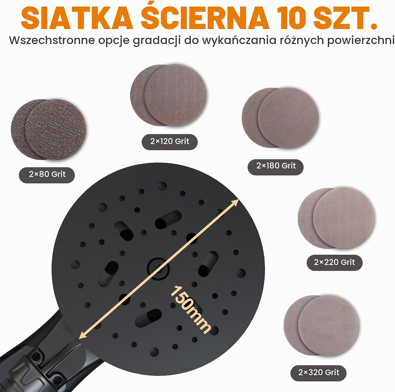 Detalle 1 de MAXXT szlifierka mimośrodowa 2,5 mm, bezszczotkowa, 150 mm, 230 V