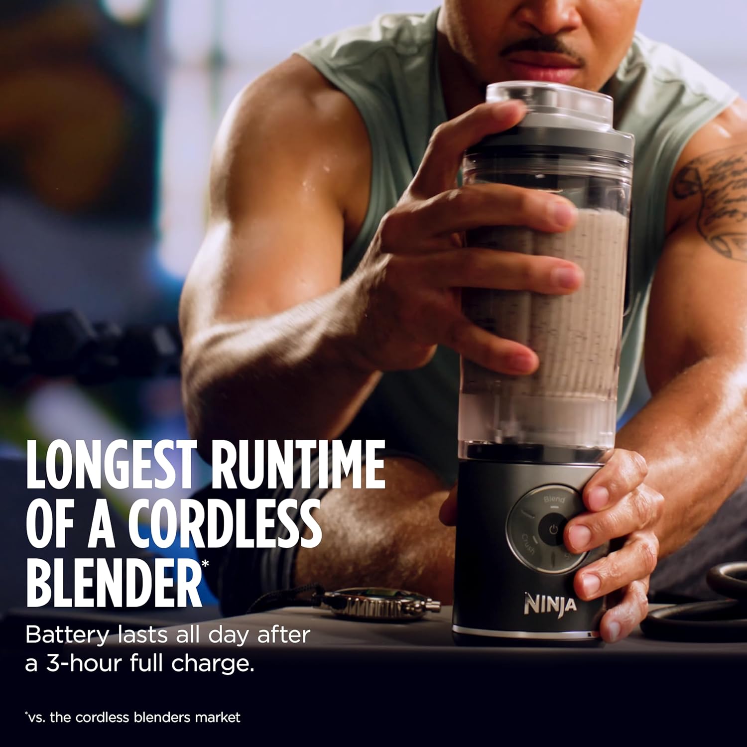Detalle de Ninja Blast Max: Portable 22 oz Blender with Twist & Go, 3 Auto IQ Programs, Cordless, Pink