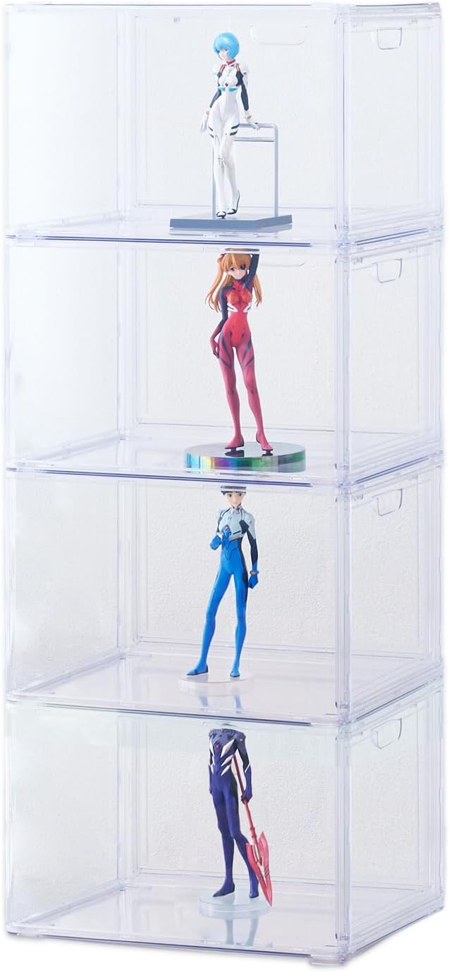 Detalle de 天馬 811001280 フィギュアケース 4段 オールクリア 工具不要組立 幅39×奥行30×高さ96.5cm