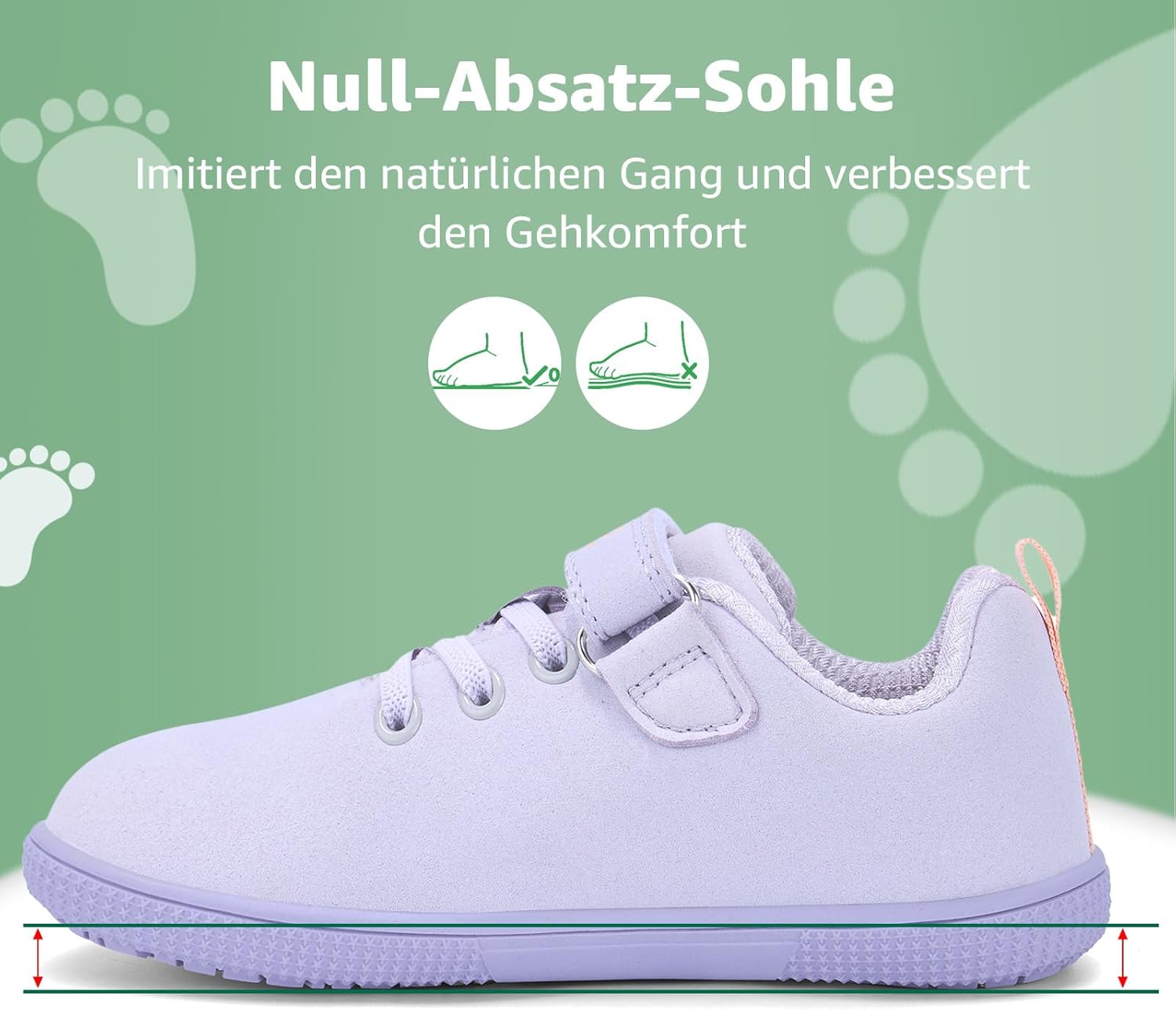 Thumbnail 3 de SAGUARO Barfußschuhe Kinder – Barfuß Sneaker mit breiter Zehenbox, Klett und rutschfester Sohle (Gr. 25–36)