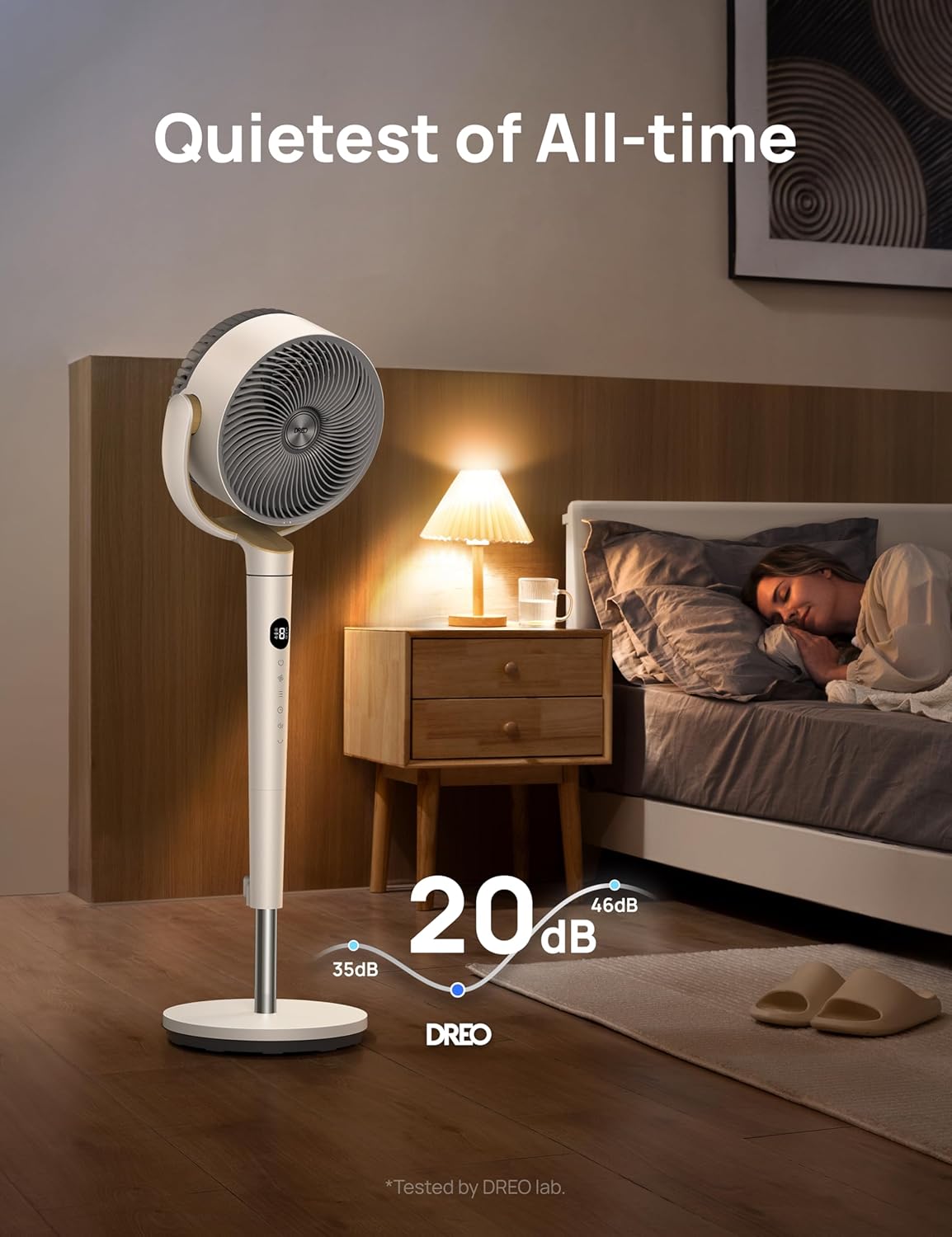 Thumbnail 5 de Dreo 20dB Ultra Quiet Standing Pedestal Fan with Remote, 120° Oscillation and 9 Speeds (Adjustable Height)