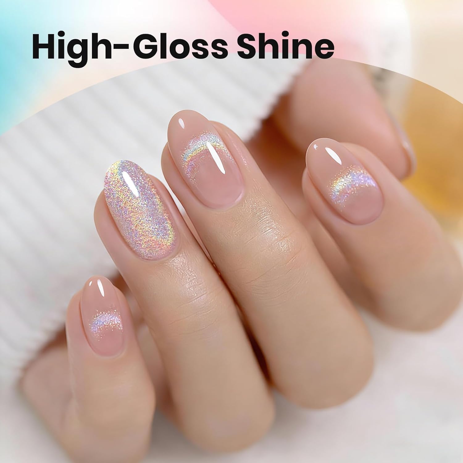 Thumbnail 2 de Beetles Rainbow Cat Eye Gel Nail Polish (15ML) – Summer Silver Cat Eye Glitter Gel with Magnet