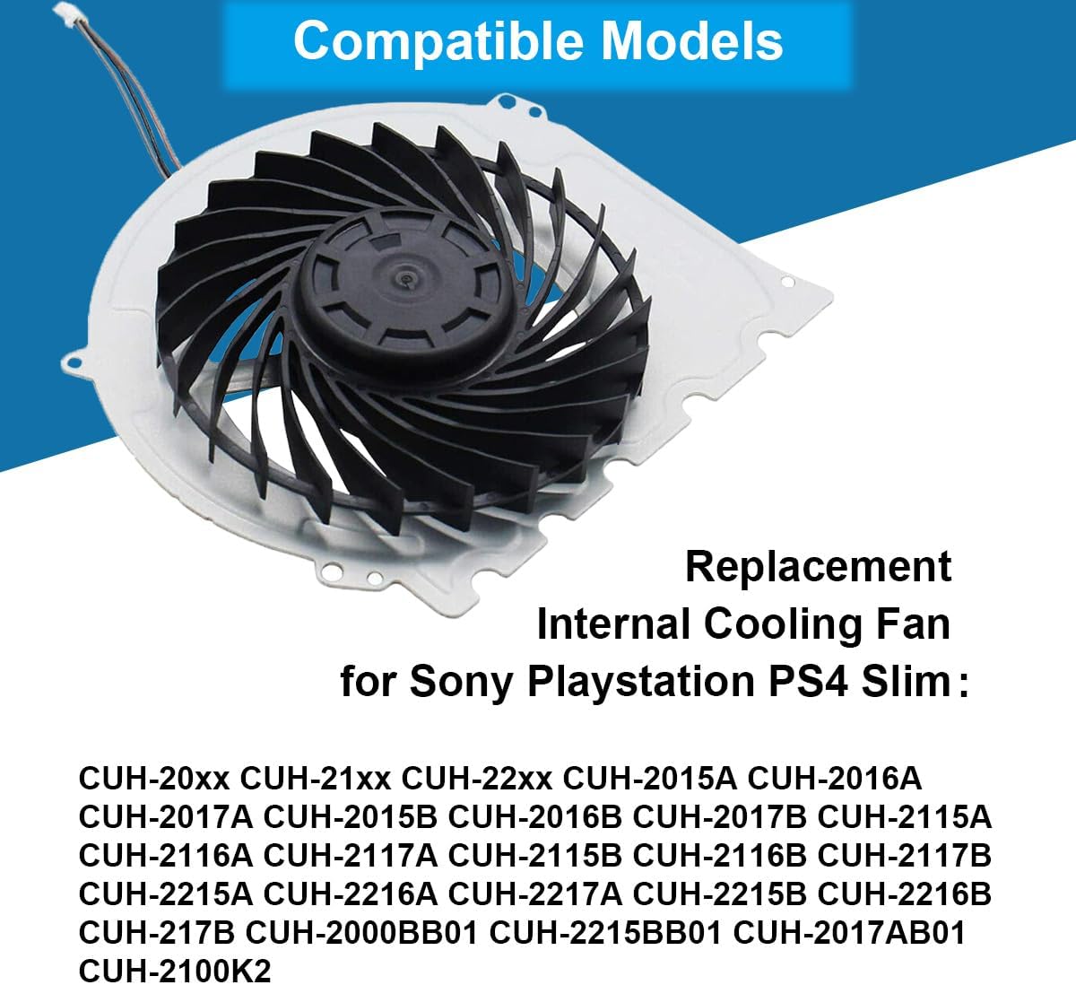 Thumbnail 2 de ZHUROUPU PS4 Slim Internal Cooling Fan Replacement (G85G12MS1AN-56J14 / KSB0912HD) for CUH-2XXX/21xx/22xx