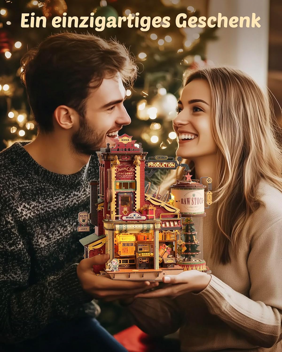 Detalle de ROKR Dream Gift Factory 449 Teile Holzpuzzle 🧩