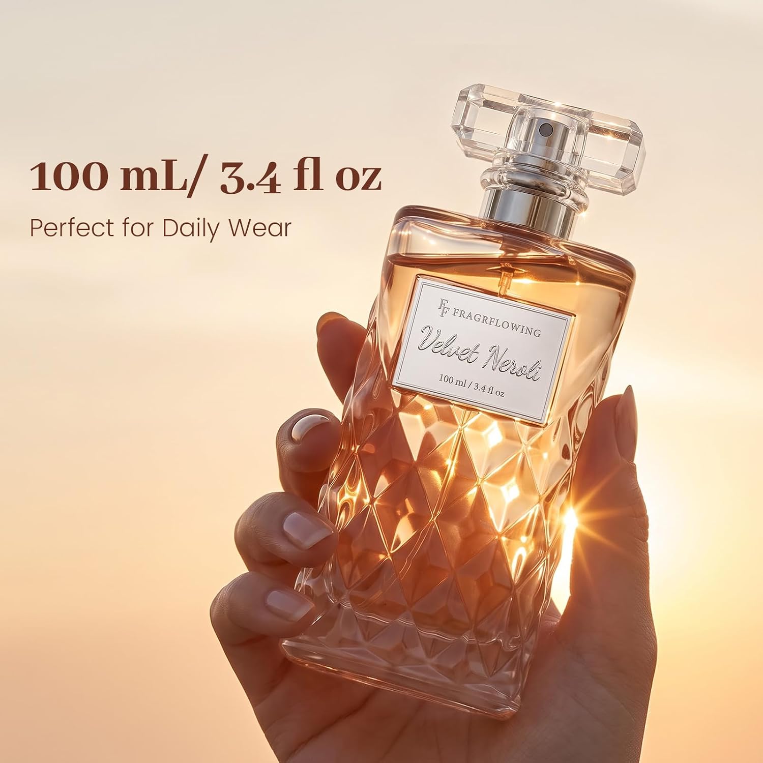 Detalle 1 de FF FRAGRFLOWING Velvet Neroli Perfume for Women, Alcohol-Free, 3.4 fl oz