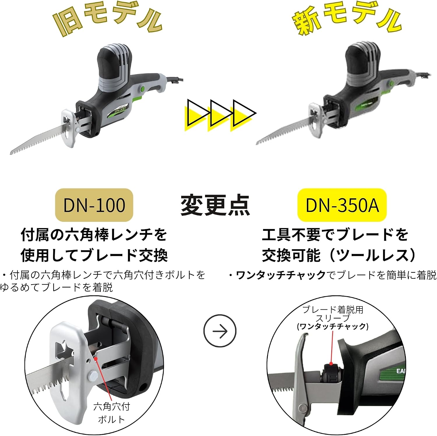Thumbnail 1 de TAKAGI DN-350A コード式電気のこぎり 無段変速・3種類のブレード付属