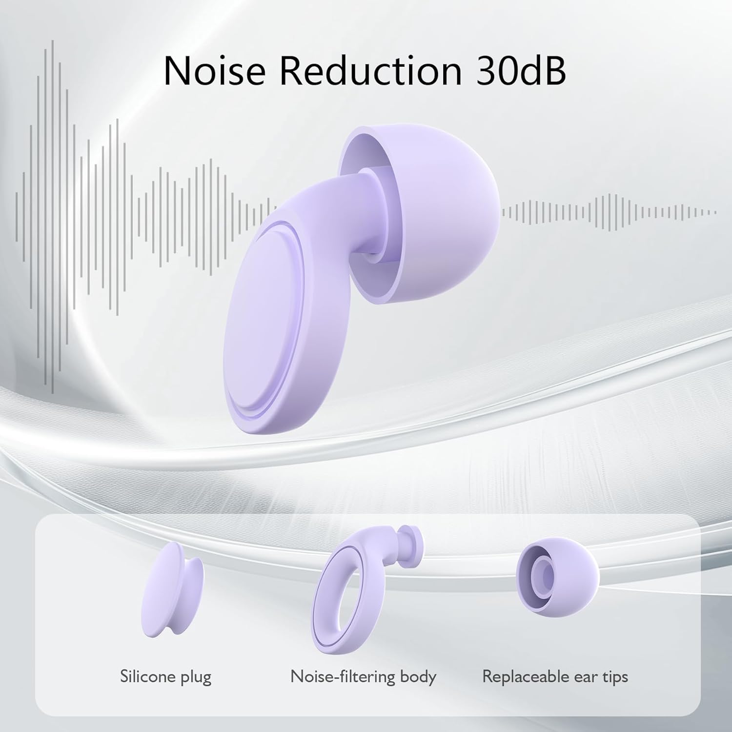 Detalle 2 de Jayine Ear Plugs for Sleep 25 dB, 2 pairs