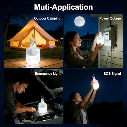 Thumbnail 6 de BoloShine 2 Piezas Lámpara de Camping Recargable LED 500 lm con 3 Modos e Impermeable IPX4