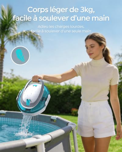 Thumbnail 8 de BRINBO S2 Robot Piscine — Robot de nettoyage sans fil avec double filtration pour piscines hors-sol