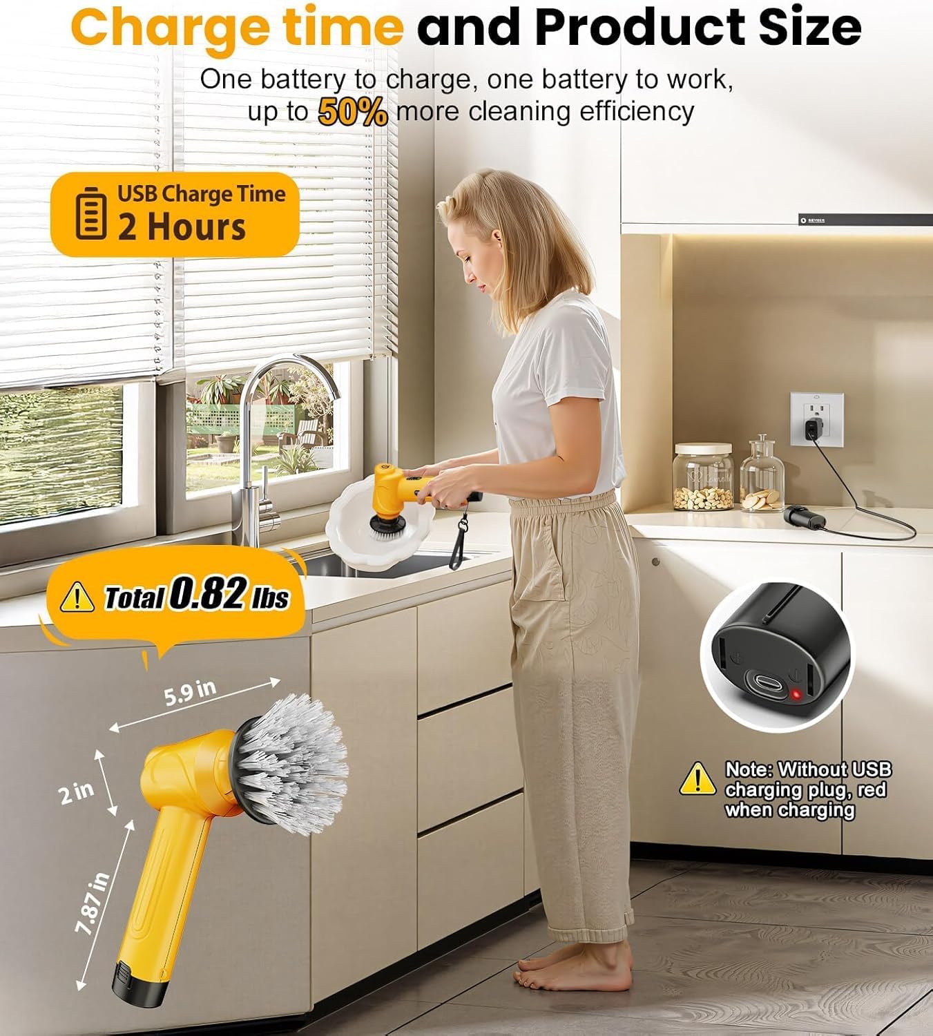 Detalle 2 de Qimedo Handheld Electric Scrubber 5000 mAh 🧽