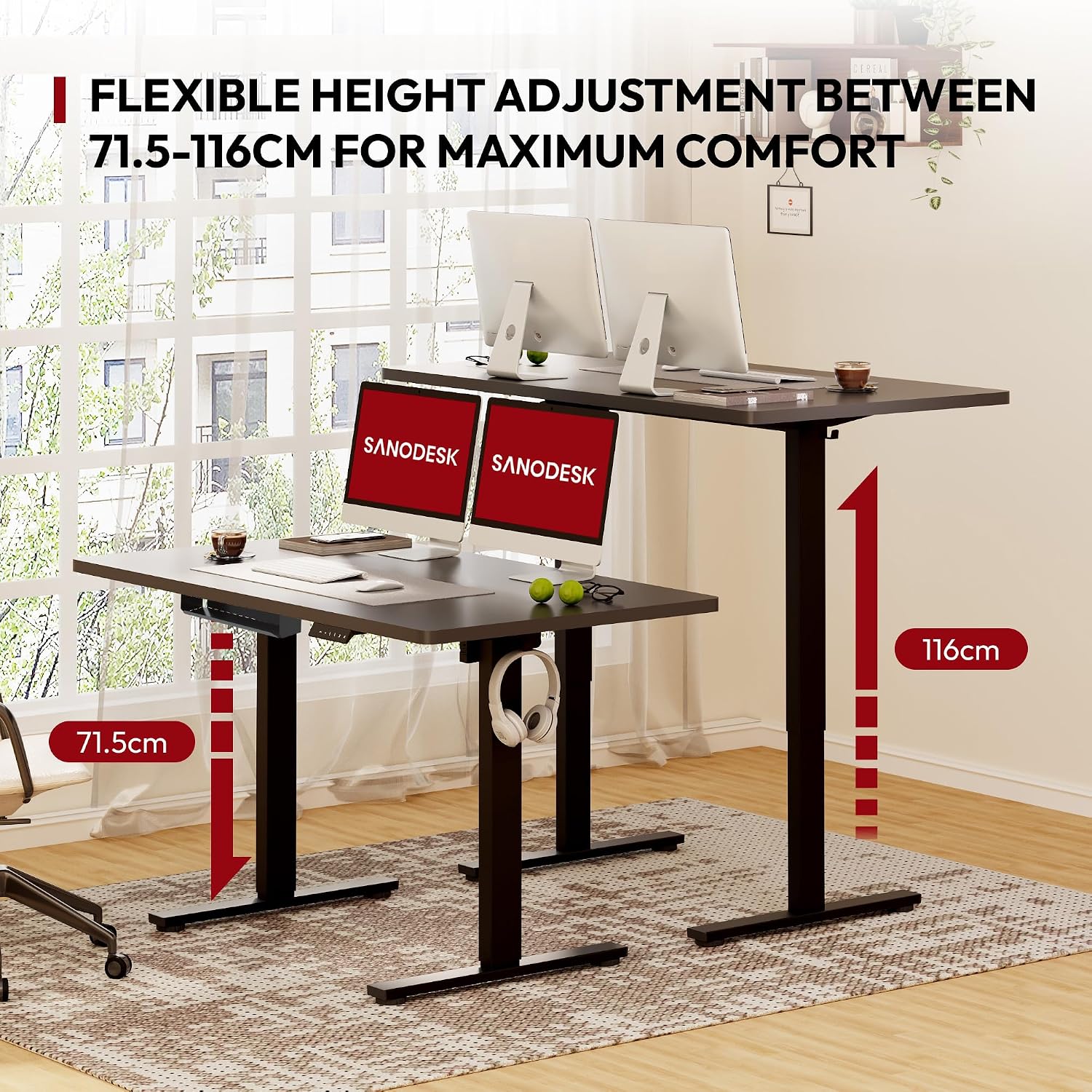 Thumbnail 5 de SANODESK 120 x 60cm Electric Standing Desk