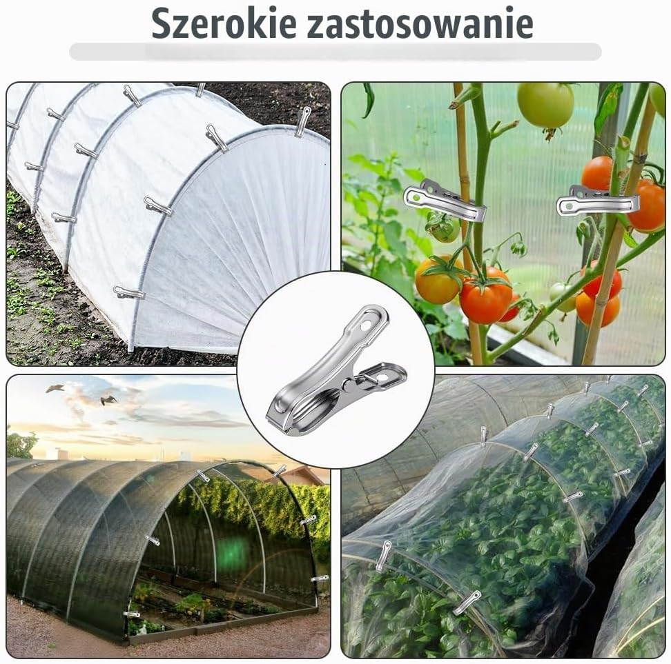 Detalle 2 de OFFCUP 6018642 – 35 klipsów ogrodowych ze stali nierdzewnej do szklarni