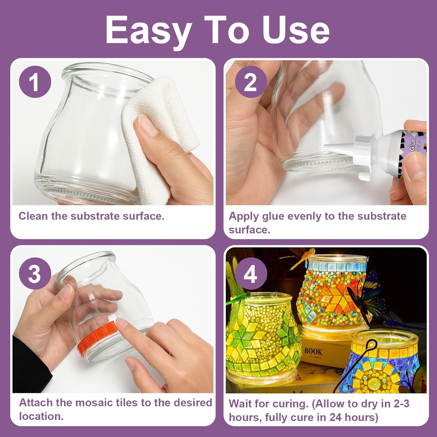 Thumbnail 5 de 1DFAUL 200g Clear Mosaic Tile Glue, Waterproof, Fast-Drying Adhesive