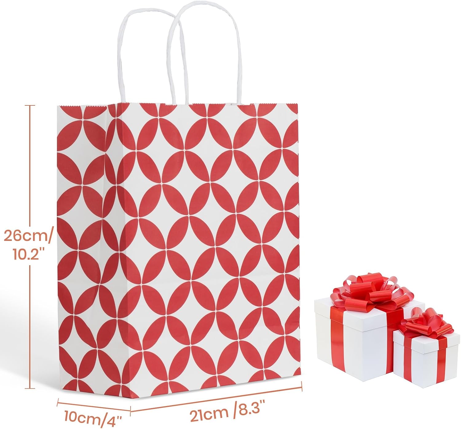 Thumbnail 1 de Parmedu Assorted Colour Paper Bag Set: 24 Gift Bags with Handles (10.2 x 8.5 x 3.9 Inches)
