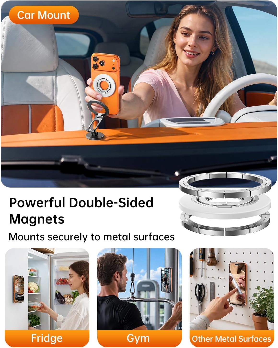 Detalle 2 de SYNCWIRE Magnetic Phone Grip for MagSafe, 4.0mm Slim Ring Stand, 360° Rotation