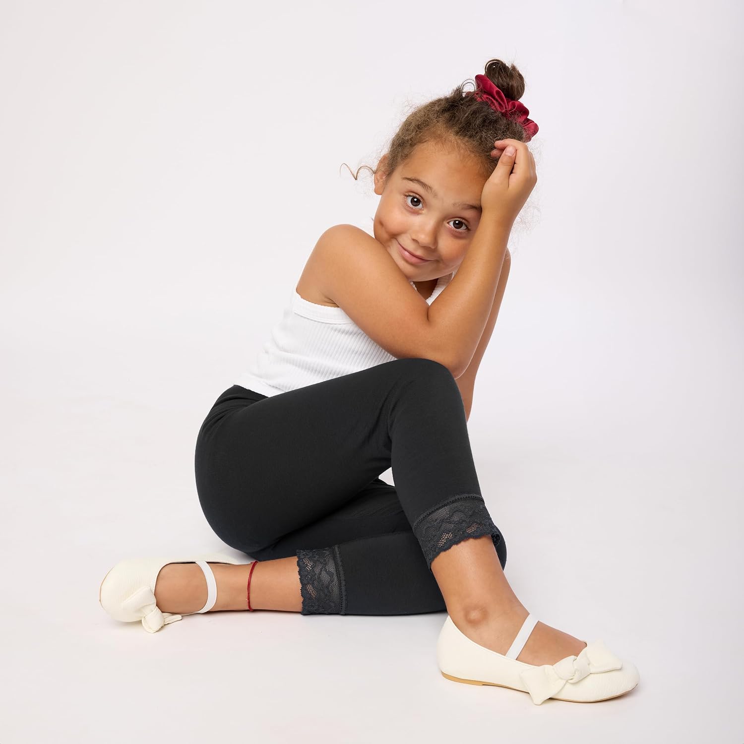 Detalle 2 de Merry Style MS10-228 meisjes 3/4-legging van katoen met kant