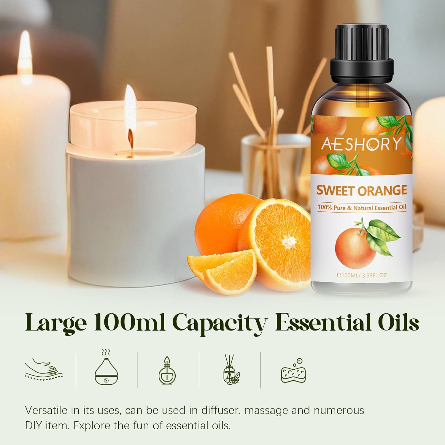 Thumbnail 3 de AESHORY Sweet Orange Essential Oil 100ml