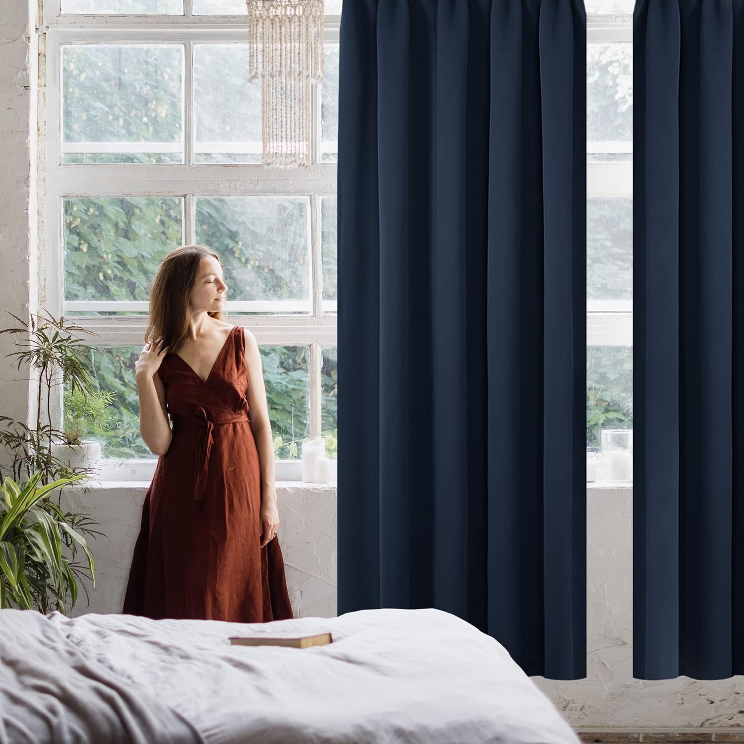 Thumbnail 5 de Deconovo Cortinas Modernas Aislantes Térmicas Azul Marino 🏡