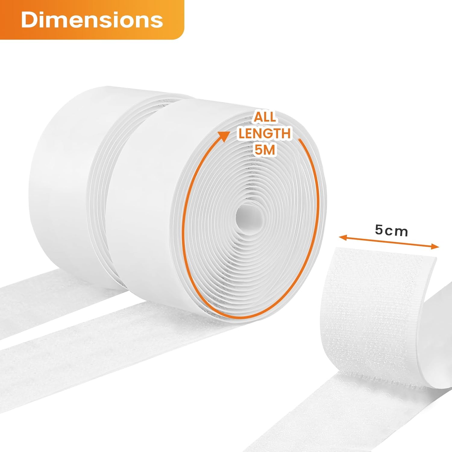 Thumbnail 5 de UPXDUMI Hook and Loop Tape 50mm x 5m: Strong, Reusable Double-Sided Adhesive Strips for Everyday Fixes