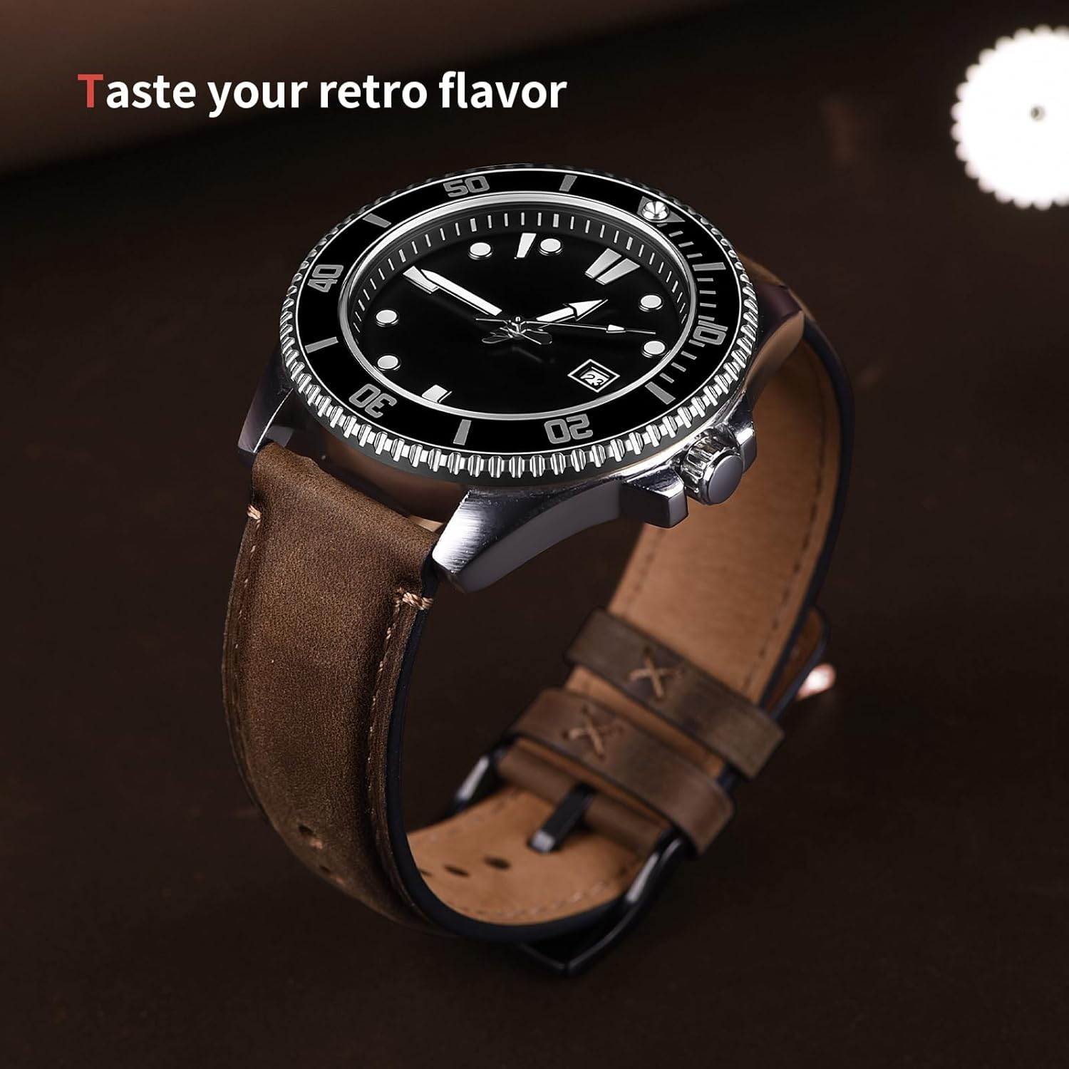 Thumbnail 1 de Fullmosa Leder Uhrenarmband Vintage-Ersatzarmband (20 mm) – echtes Leder mit Schnellverschluss