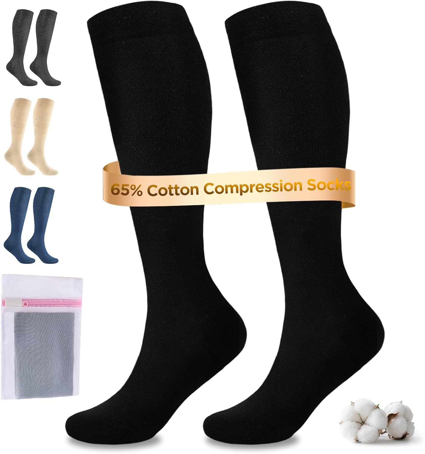 Detalle de Niofind 15–20 mmHg Compression Socks (Knee High) for Women & Men