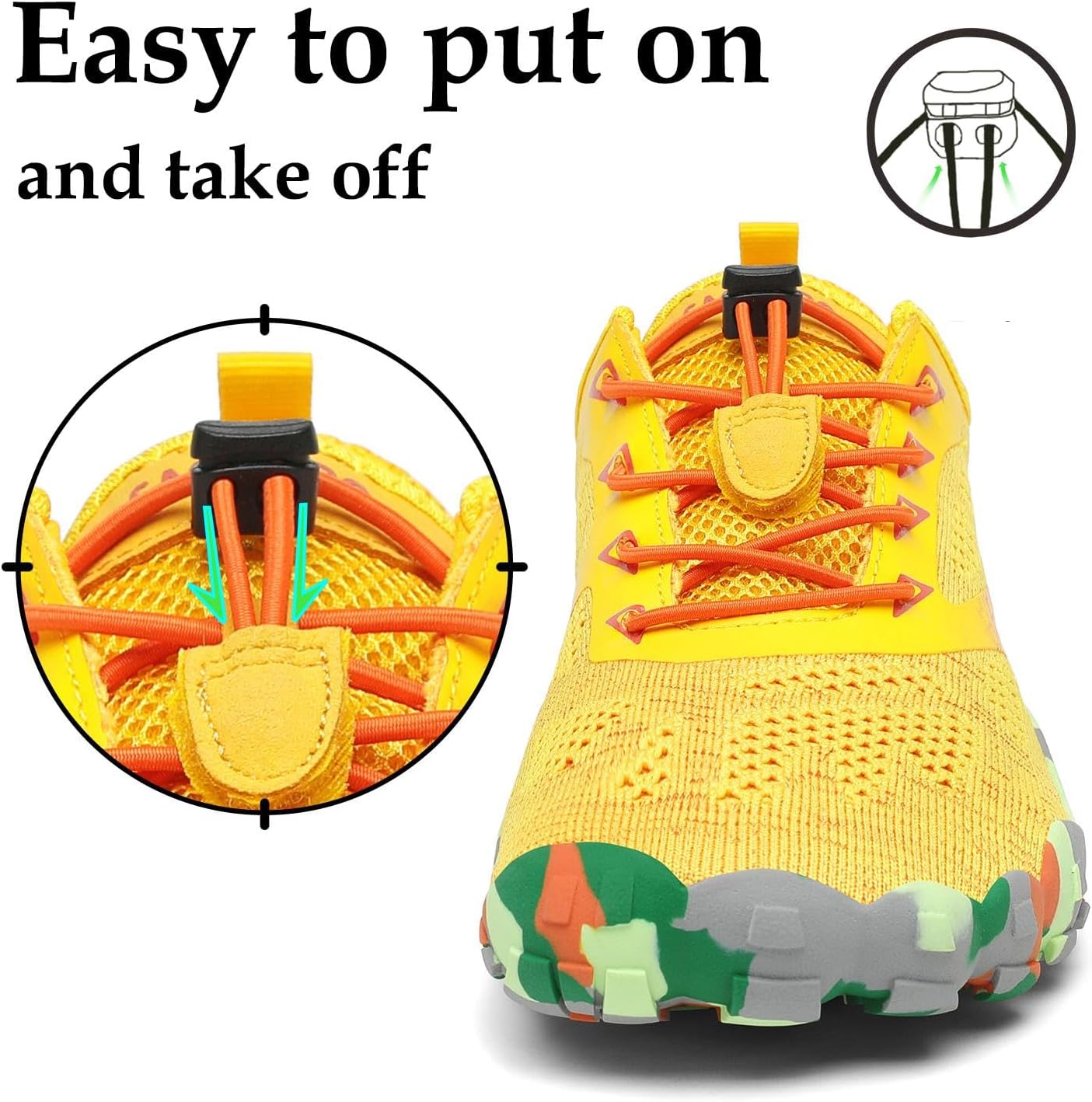Detalle de SAGUARO Zapatillas Barefoot para Hombre/Mujer - Minimalistas, Zero Drop, Antideslizantes (Amarillo, 38 EU)