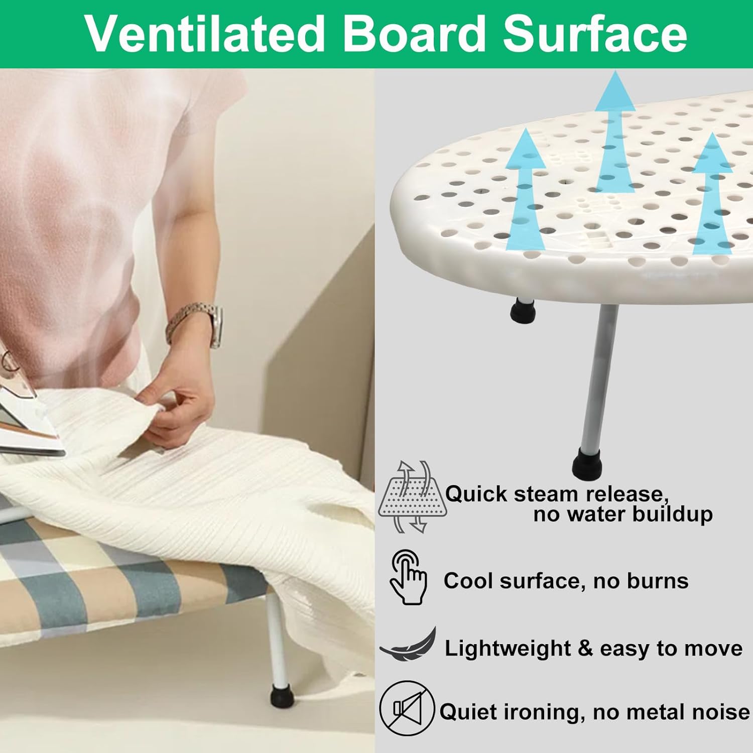 Thumbnail 2 de BeGrit Tabletop Ironing Board Compact Iron Table with Removable Sleeve Board and Built-In Iron Rest