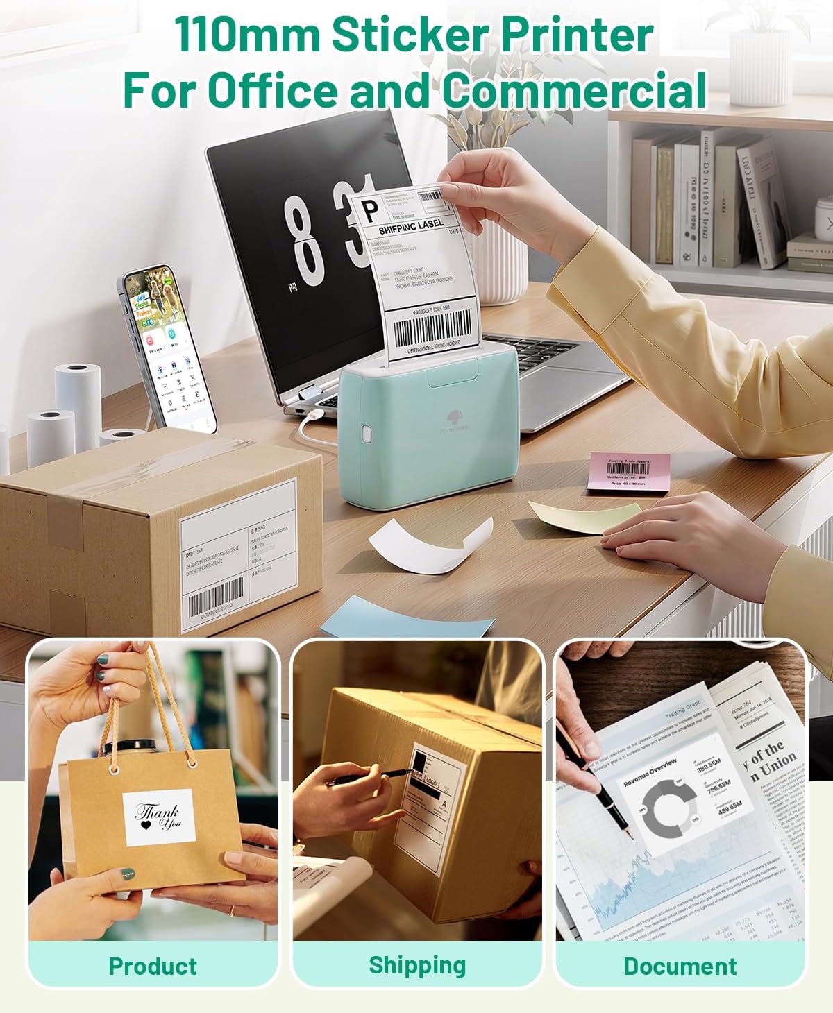 Thumbnail 1 de Phomemo M04S stampante termica 110 mm 🖨