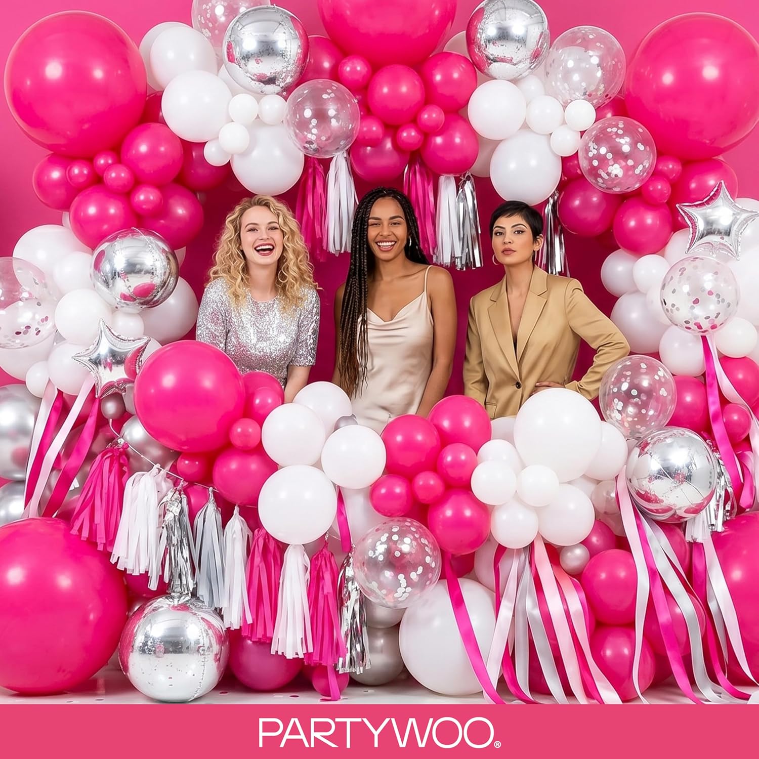Thumbnail 4 de PartyWoo Hot Pink Balloons 140 pcs 18-5 in garland kit ๐