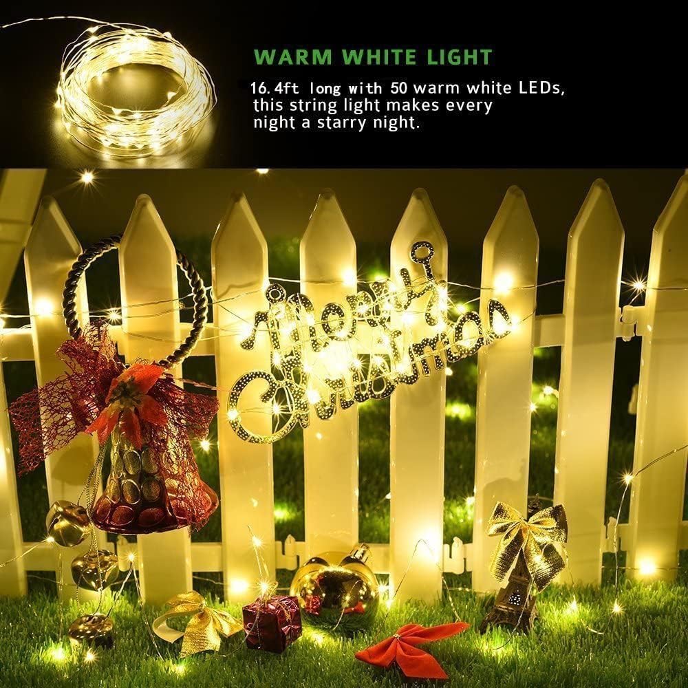 Thumbnail 2 de BOLWEO Solar Lights Outdoor Garden 5M Copper Wire 50 LED with 8 Modes