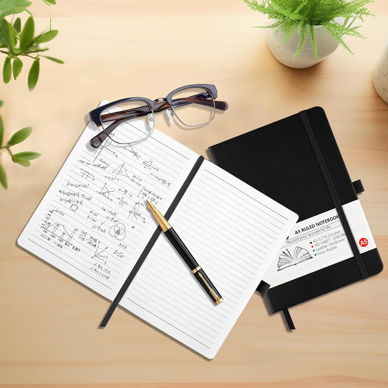 Detalle 2 de YIEO Notebook A5 2-pack lined journal 📓
