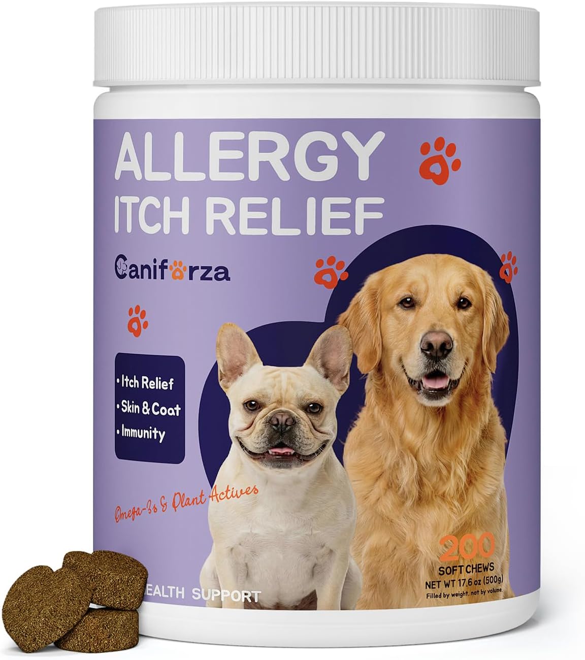 Detalle de Caniforza Dog Allergy Supplement, 200 Soft Chews